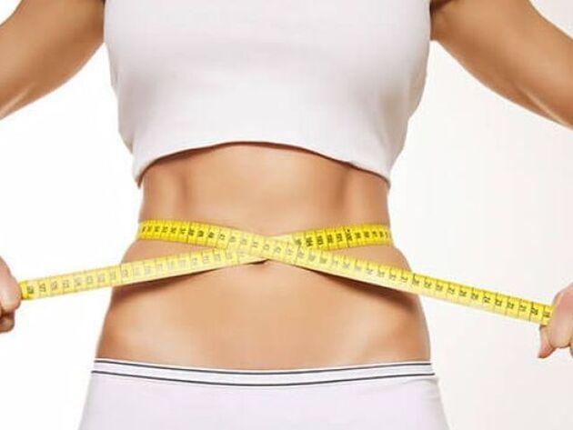Waist of waist with a centimeter ribbon